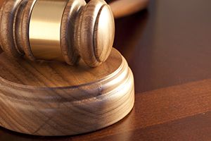 courtroom gavel at a disability benefits hearing